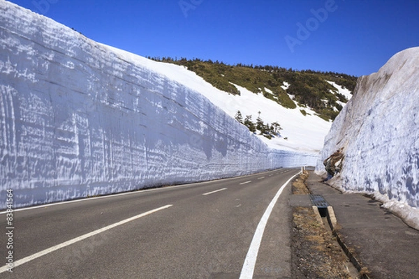 Obraz Hachimantai Aspite Line, Corridor of Snow, Akita~Iwate, Japan