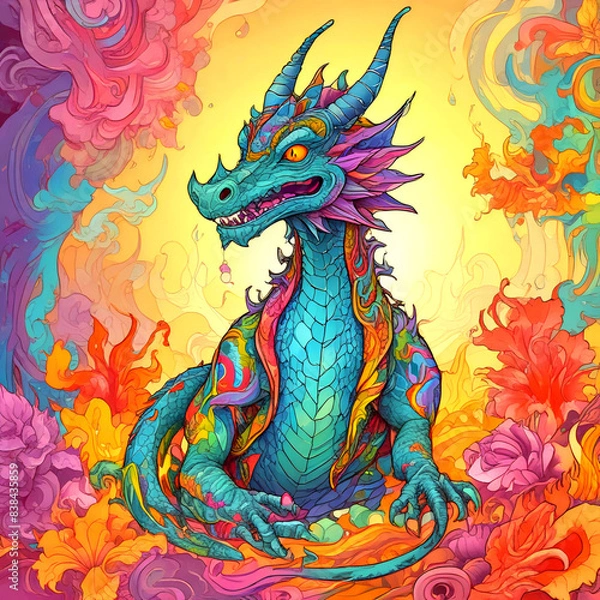 Obraz chinese dragon on the wall