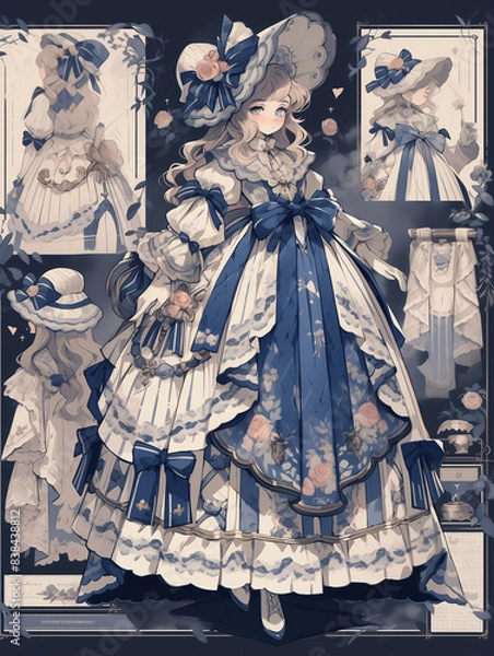 Obraz Rococo style dress design