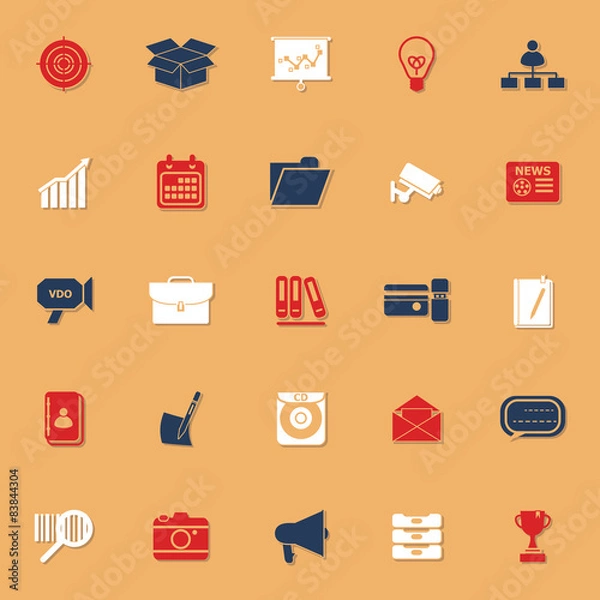 Fototapeta Data and information classic color icons with shadow