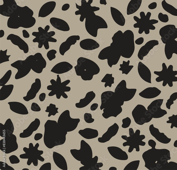 Fototapeta Graphical abstract seamless pattern. Vector illustration fabric wallpaper background textured. Abstract flowers
