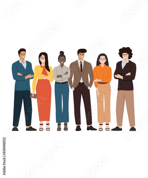 Obraz Flat Art Style Of 7 Working People In Different Races And Diversity