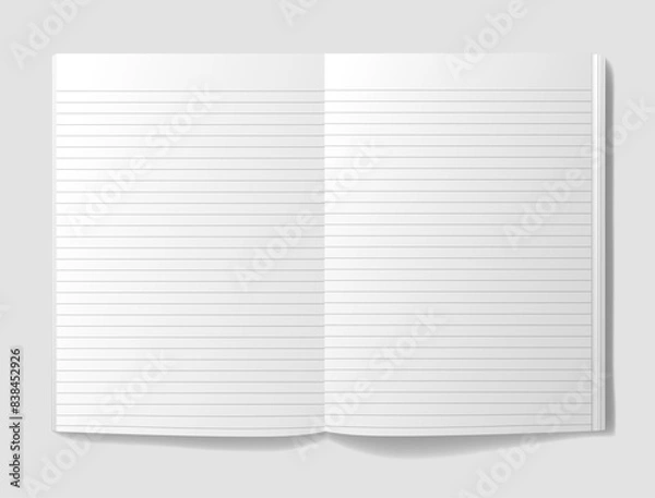 Fototapeta rulled  white realistic notebook with shadow