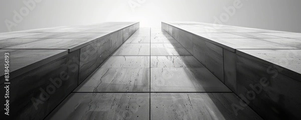 Fototapeta An Urban Scene Captured in Black and White A Simple and Minimalist Landscape Photograph