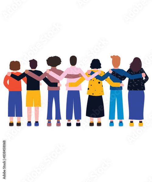 Fototapeta 7 Diverse People Embracing And Showing Equality And Inclusion