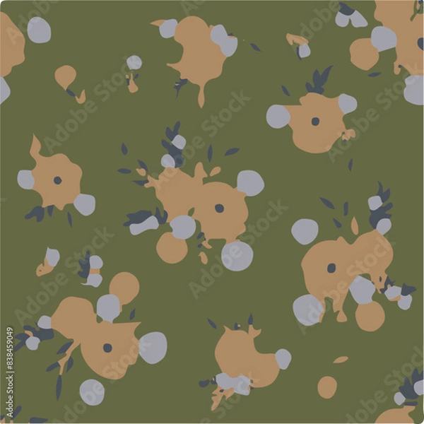 Fototapeta Graphical abstract seamless pattern. Vector illustration fabric wallpaper background textured. Abstract flowers