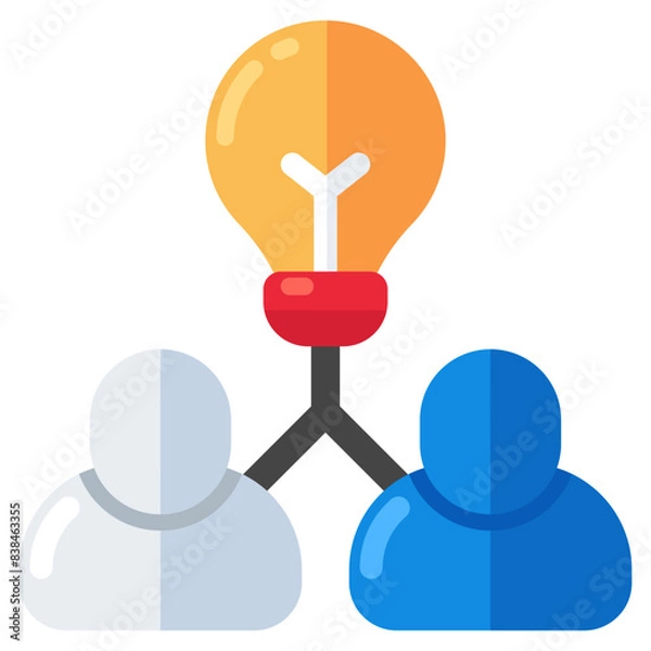 Fototapeta Conceptual flat design icon of idea transfer 