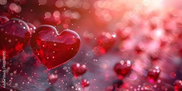 Fototapeta Red heart background image