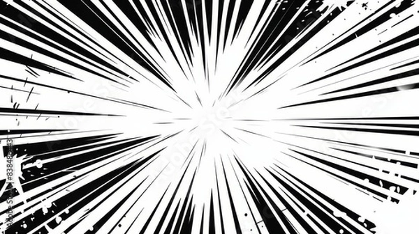 Fototapeta Black And White Speed Lines Graphic Background