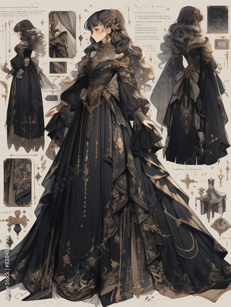 Obraz Design of vintage rococo baroque dress