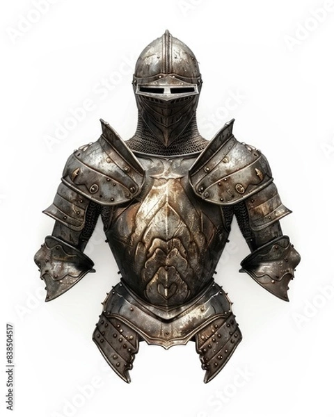Obraz Armor Design. Medieval Knight Suit of Protection in Ancient Steel Metal Armour