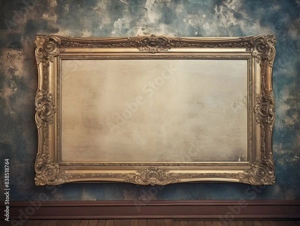 Fototapeta Photo Frame design, Vintage and antique picture frame, Photo frame album mockup, photo frame on wall