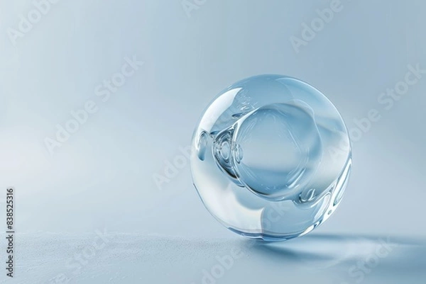 Fototapeta flow Liquid bubble, white plain background 