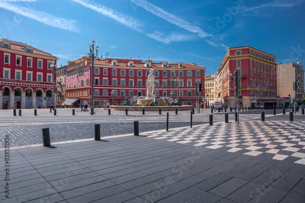 Fototapeta Massena square and its Fountain of the Sun - Nice, Cote D'Azur