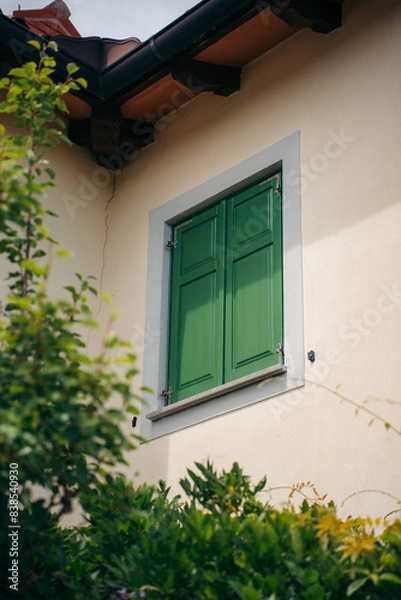 Obraz window with green shutters