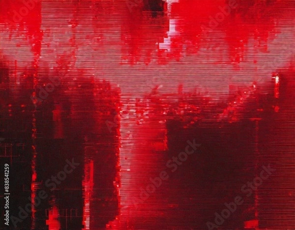 Fototapeta abstract red glitch error effect background wallpaper