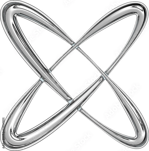 Fototapeta Y2K Metallic Chrome 2000s Retro Vintage PNG Graphic Element 