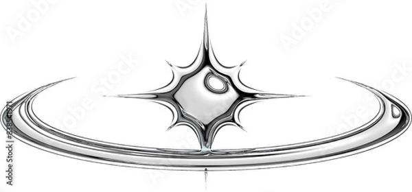 Fototapeta Y2K Metallic Chrome 2000s Retro Vintage PNG Graphic Element 
