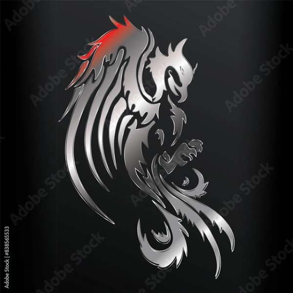 Obraz silver phoenix illustration illustrative phoenix