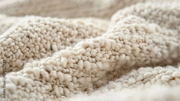 Fototapeta Tiny loops of wool intertwine resembling a fluffy cloud of warmth and giving this fabric a unique and inviting texture