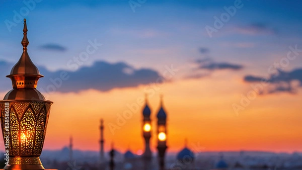 Fototapeta Traditional Arabian candle lamp