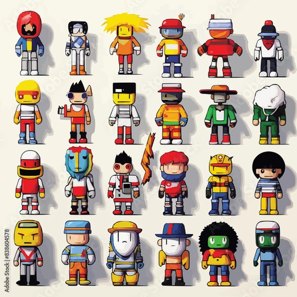 Obraz Set of Stylish Cartoonish Characters