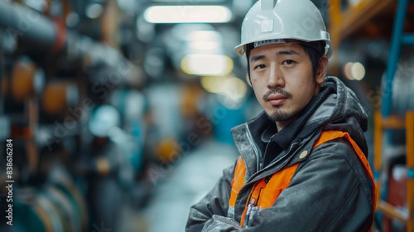 Fototapeta 腕組みをする作業員の男性