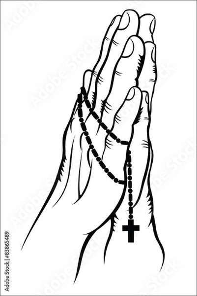 Obraz Praying with a Rosary