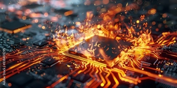 Fototapeta CPU technology delivering blazing-fast processing speeds