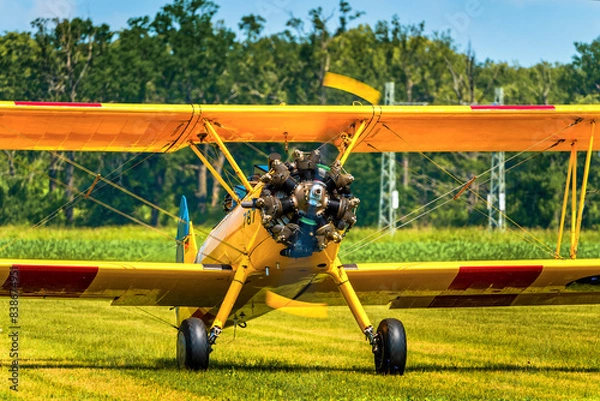 Obraz Gelbes Doppeldecker Flugzeug