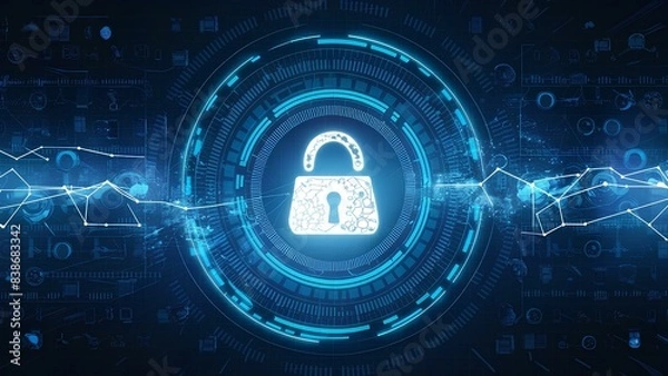 Fototapeta Digital background for data protections, networks, transmission and encryption, digital, cyber security, it industry, data representations, AI