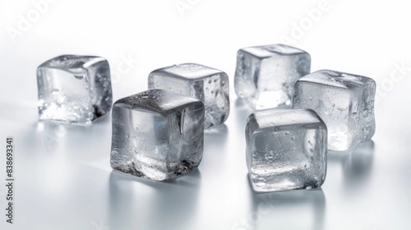 Fototapeta Ice cube isolated on white background