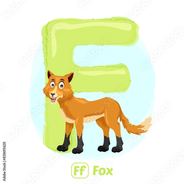 Fototapeta stock vector of F for fox. alphabet animal for education