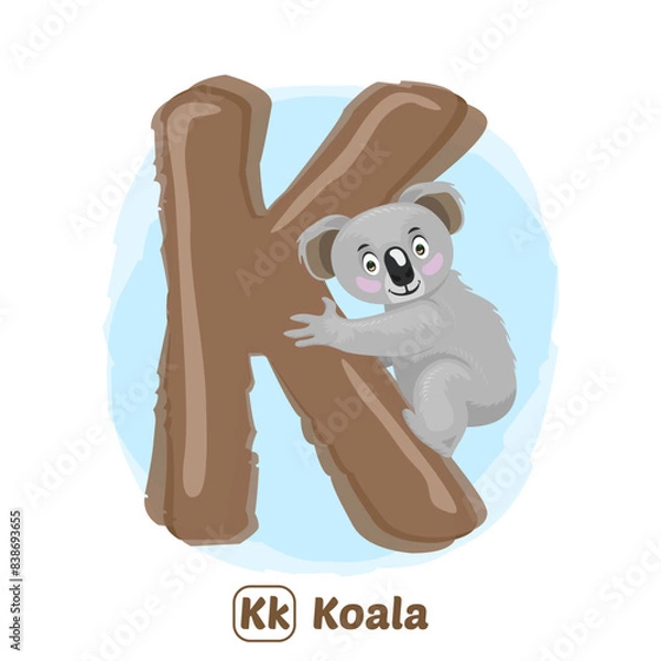 Fototapeta stock vector of K for koala. alphabet animal for education