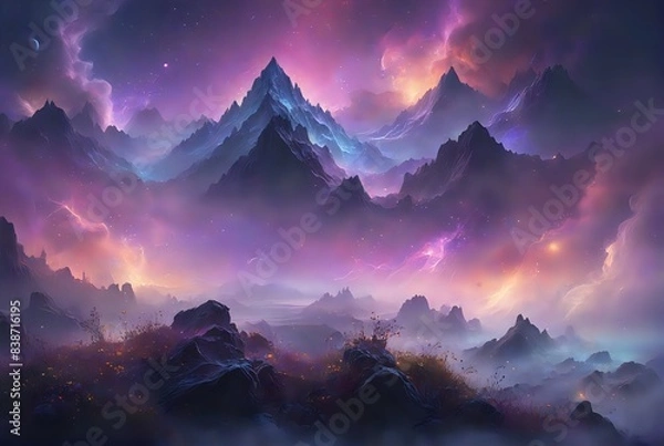 Obraz Fantasy Landscape with Abstract Background