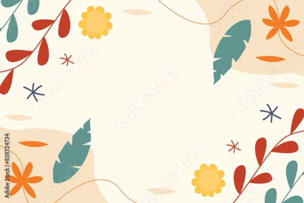 Fototapeta Simple Summer Leaf Autumn Leaf Vector Element Background Template