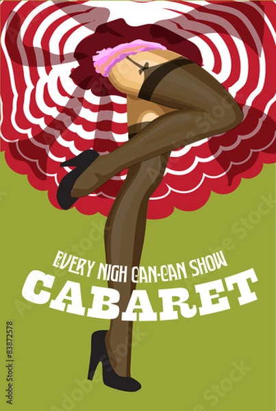 Obraz Cabaret reto poster. Vector illustration.