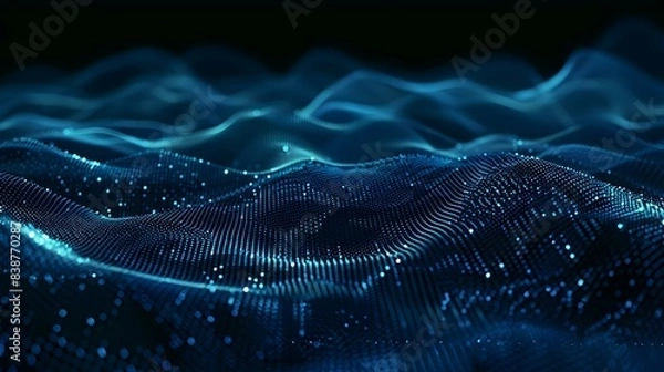 Fototapeta Abstract digital wave of particles