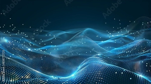 Fototapeta Abstract digital wave of particles