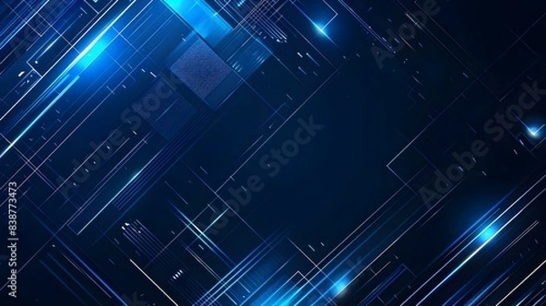 Obraz Blue Geometric Shape Abstract Technology Background