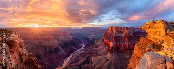 Obraz sunset in the mountains