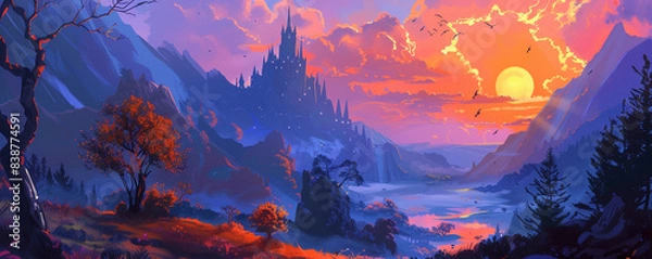 Obraz sunrise in the mountains