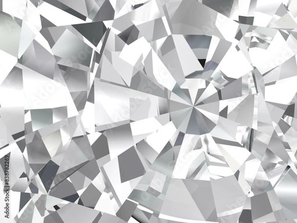 Fototapeta Realistic diamond texture close up, 3D illustration. (high resolution 3D image)