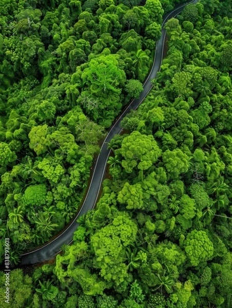 Fototapeta Winding Road Through Forest