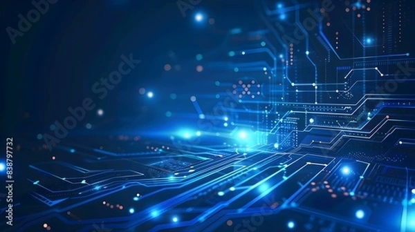 Fototapeta Abstract vector blue technology concept background