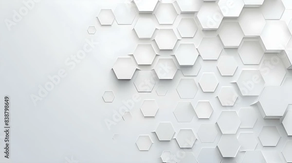 Fototapeta Vector banner design with hexagon pattern on white background