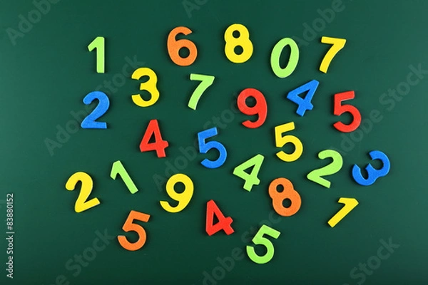 Obraz Colorful numbers on school board