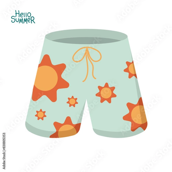 Fototapeta vector illustration of beach pants with an interesting motif. summer theme