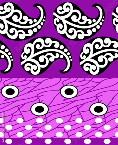 Obraz Abstract paisley border with polka dot