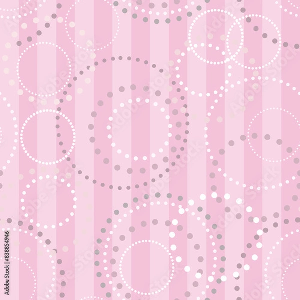 Obraz seamless kid circles polka dots pink striped pattern